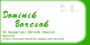 dominik borcsok business card